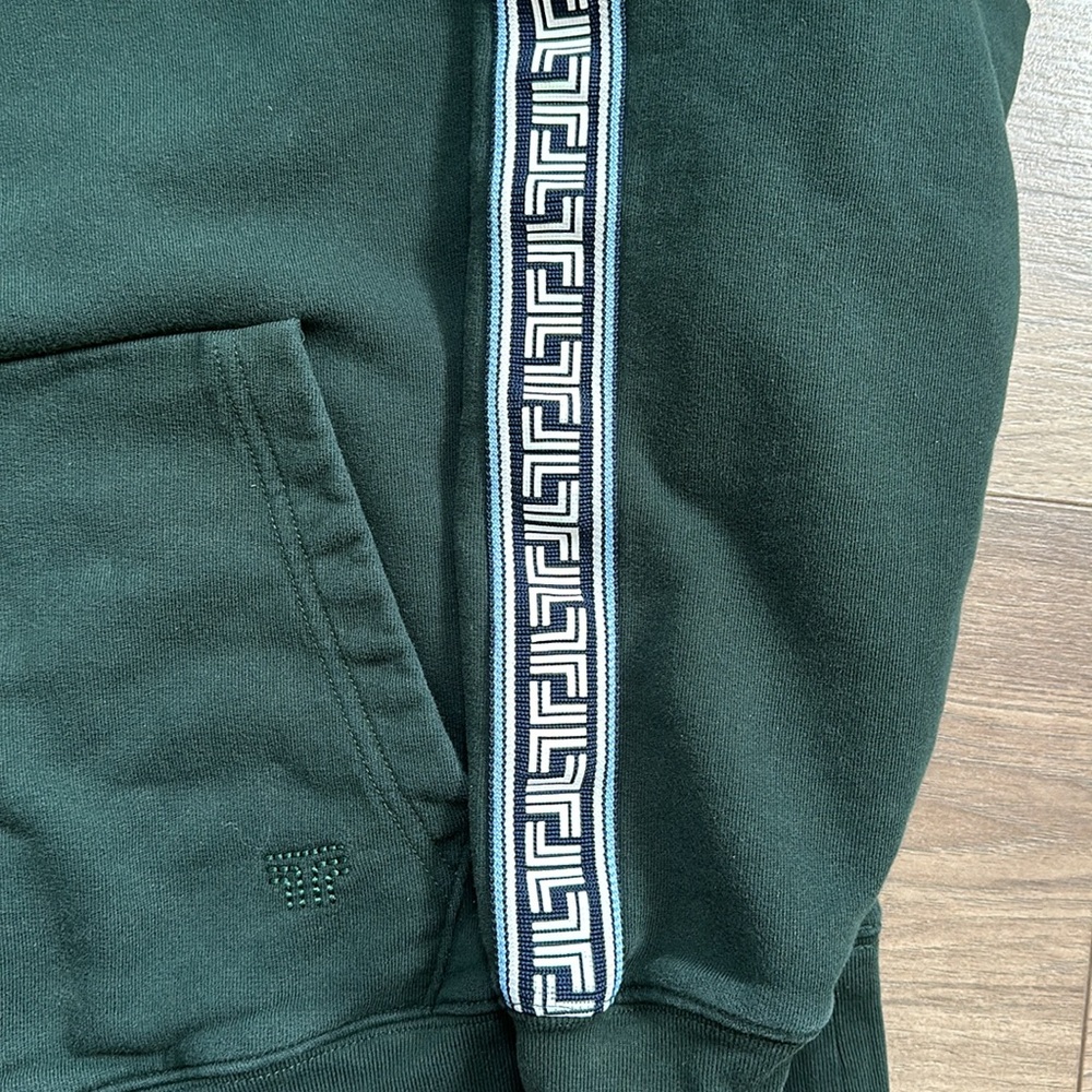 Tory Burch Green Hoodie with White Accents, Size Small - Picture 3 of 3